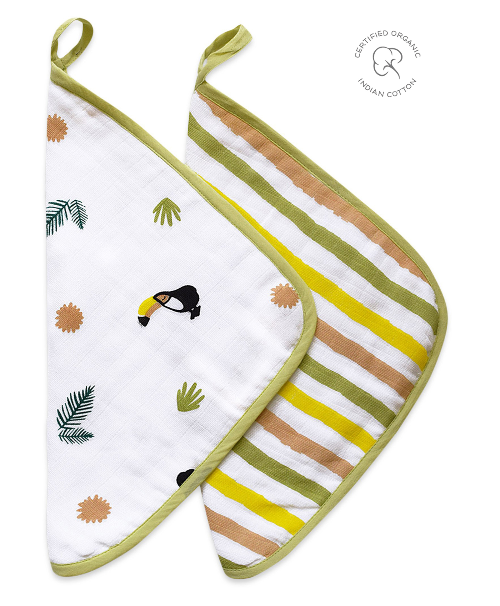 Masilo Organic Muslin Washcloths (Set of 2)  Tropical Toucan-image-36