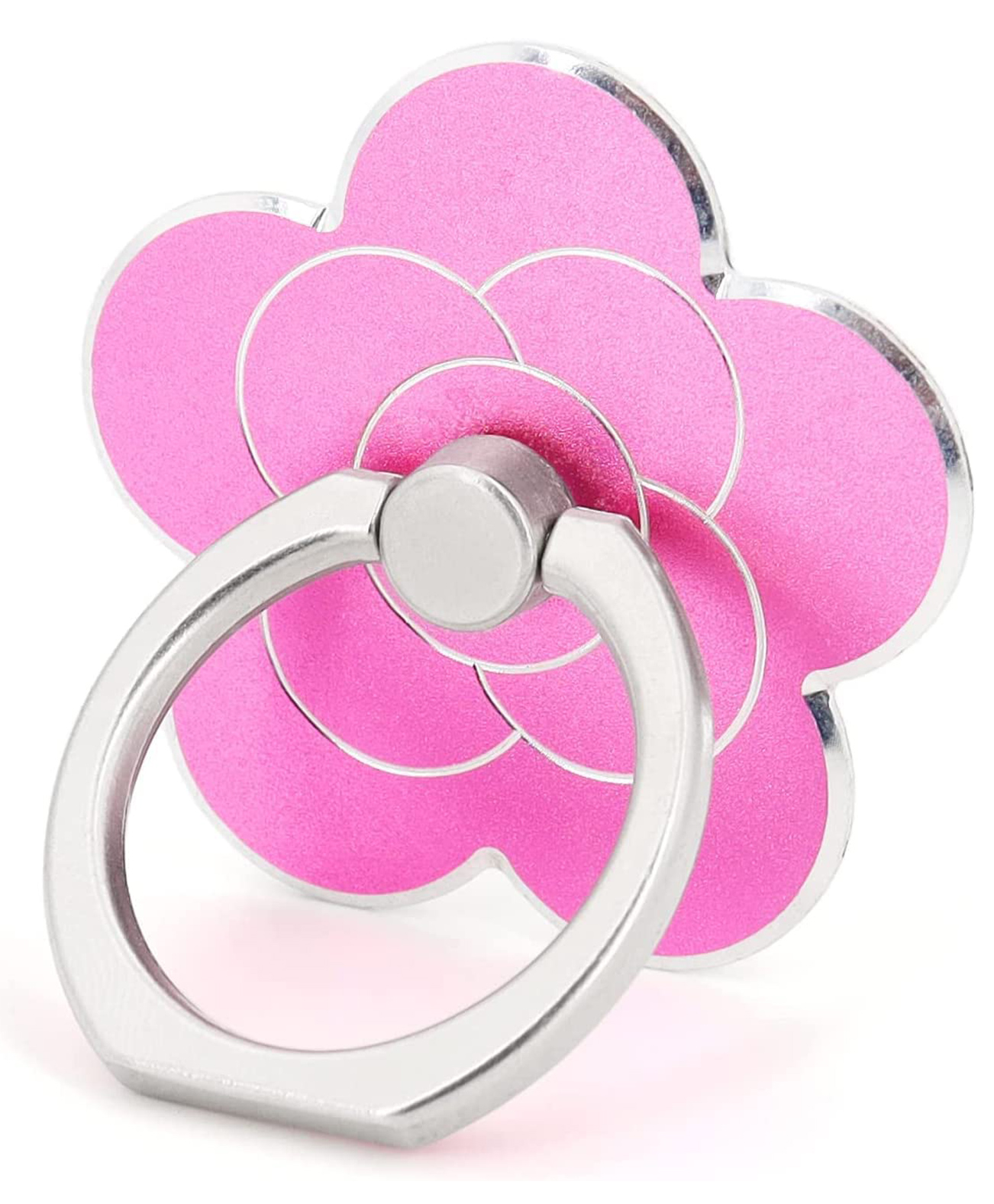 KolorFish Universal 360 Degree Rotation 180 Degree Flip Kickstand Compatible with All Smartphones Flower Mobile Phone Ring Holder  - Pink-image-42