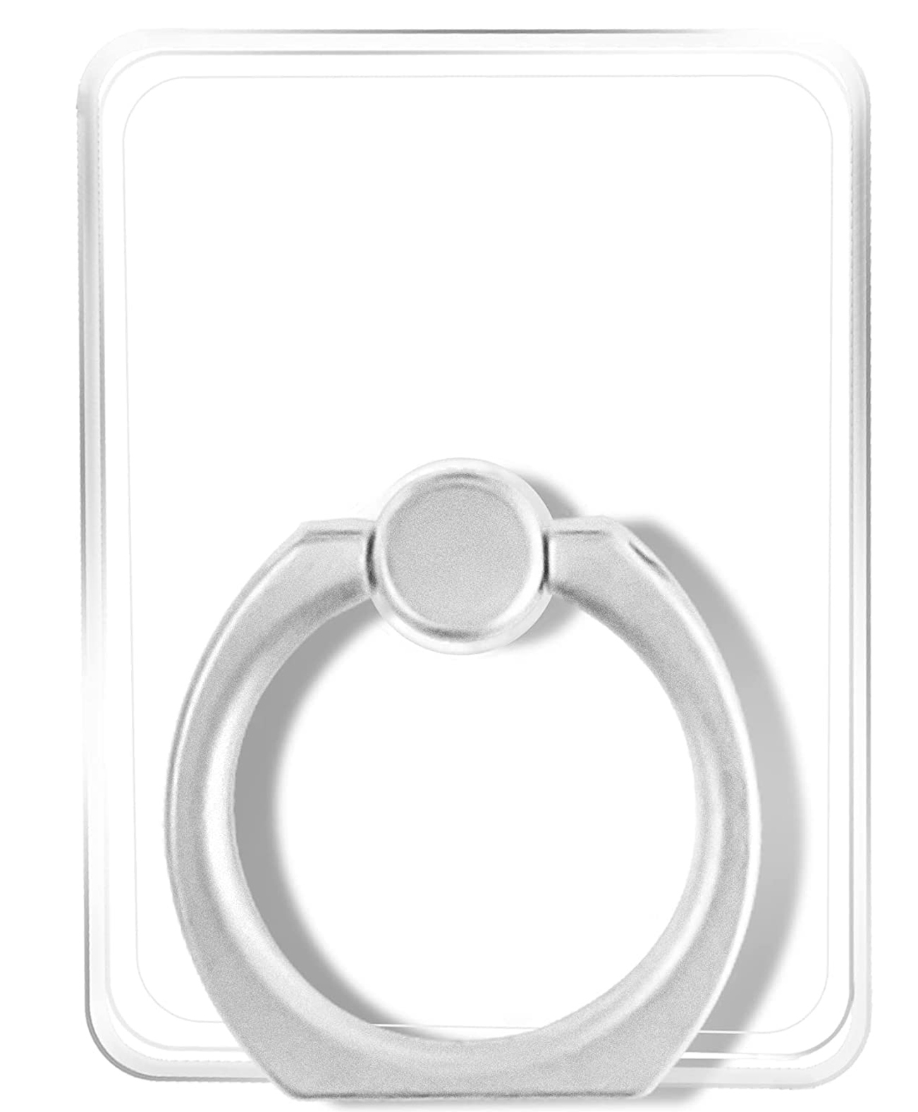 KolorFish Transparent Square 360 Degree Rotation Phone Ring Stand Holder - Silver-image-2
