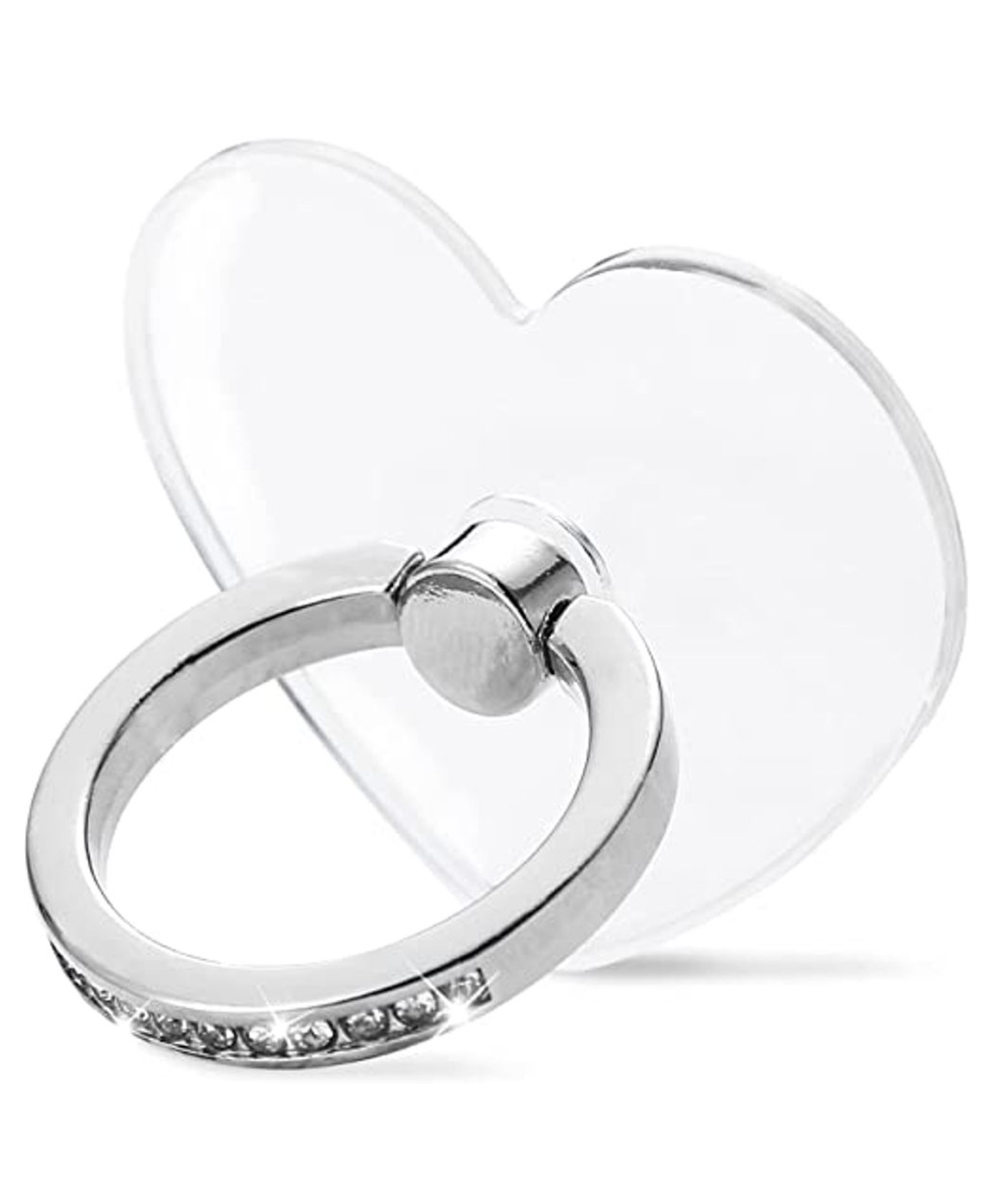 KolorFish Transparent Heart 360 Degree Rotation Phone Ring Stand Holder - Silver-image-6