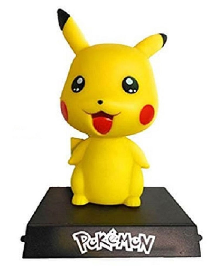 QUIRKMALL Pikachu Action Figure Limited Edition Bobblehead with Mobile Holder for Car Dashboard Office Desk & Study Table Yellow - Height 12 cm-picture-8