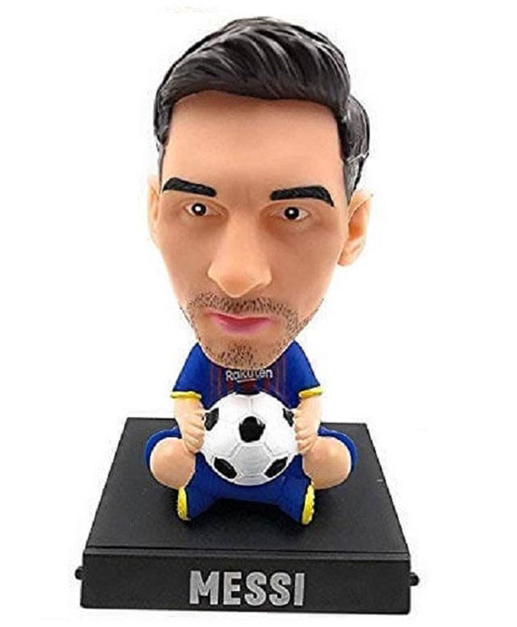 QUIRKMALL Messi Action Figure Limited Edition Bobblehead with Mobile Holder for Car Dashboard Office Desk & Study Table Blue - Height 12 cm-image-27