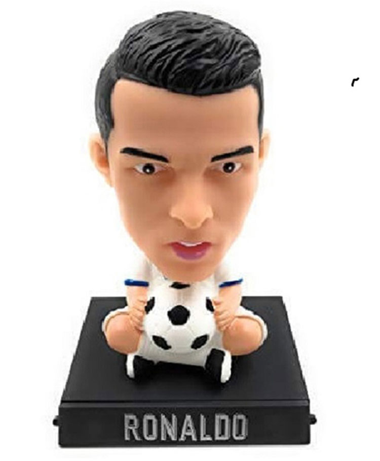 QUIRKMALL Ronaldo Action Figure Limited Edition Bobblehead with Mobile Holder for Car Dashboard Office Desk & Study Table White - Height 12 cm-picture-43