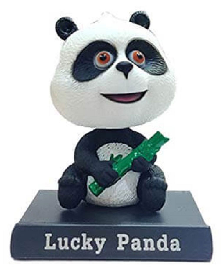 QUIRKMALL Panda Action Figure Limited Edition Bobblehead with Mobile Holder for Car Dashboard Office Desk & Study Table-picture-40