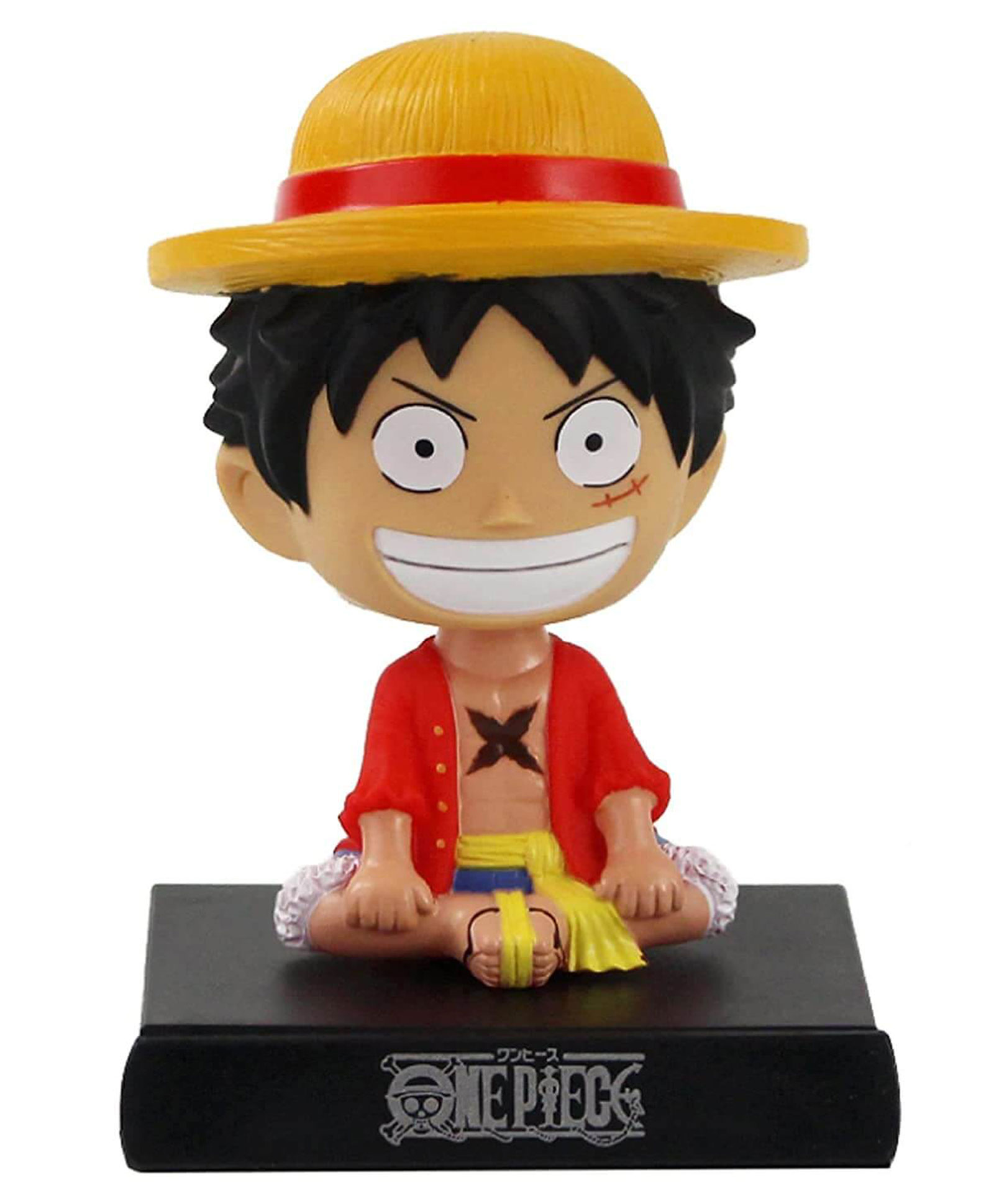 QUIRKMALL Monkey D Luffy One Piece Phone Holder Bobblehead for Car Dashboard Decoration Cake Office Desk & Study Table - Multicolor-picture-22