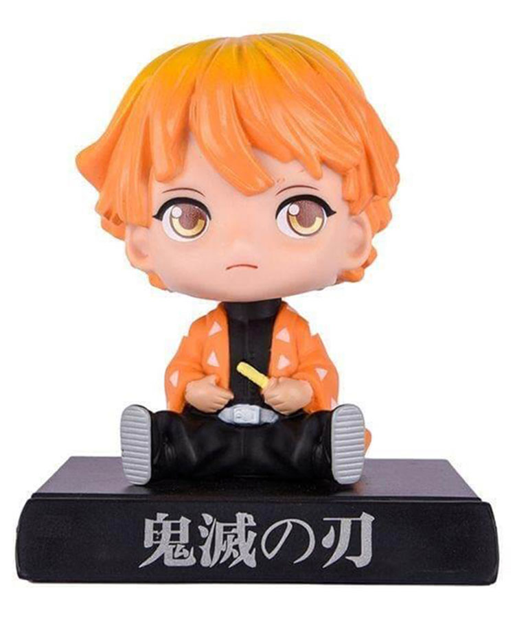 QUIRKMALL Zenitsu Demon Slayer Phone Holder Car Decoration Bobblehead Action Figure - Multicolour-picture-33