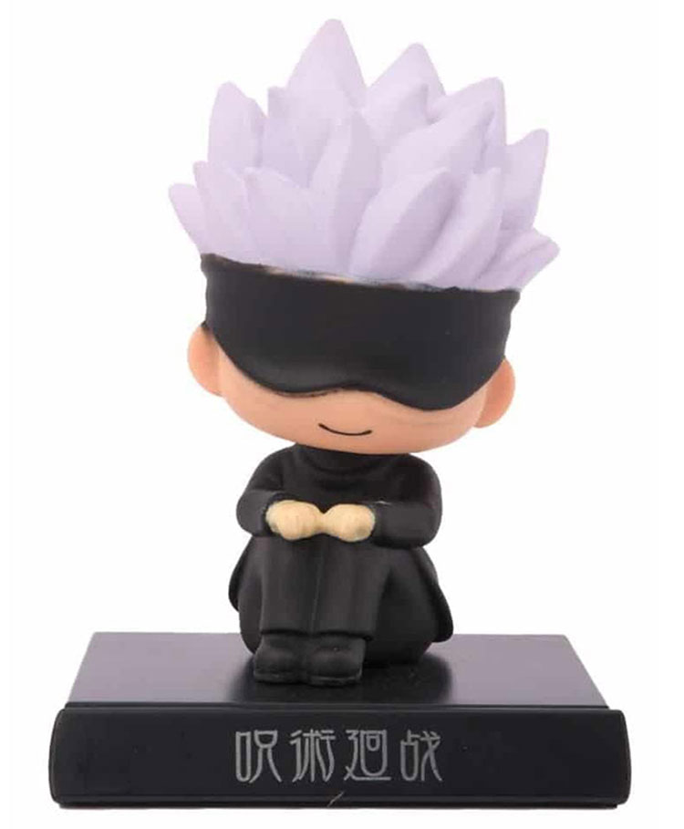 QUIRKMALL Satoru Gojo Sitting Jujutsu Kaisen Phone Holder Car Decoration Bobblehead Action Figure- Multicolor-picture-34