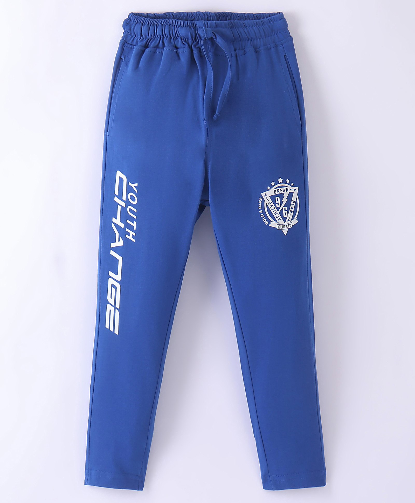 Olio Kids Sinker Full Length Track Pant Text Print - Royal Blue-picture-19