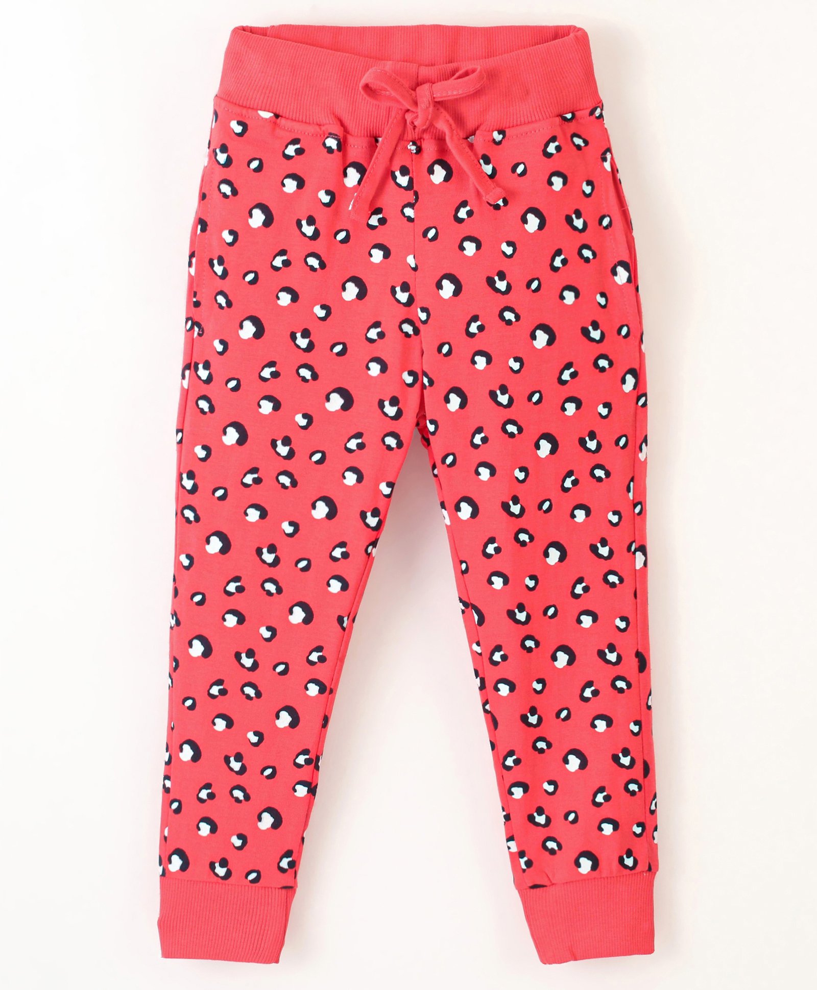 Olio Kids Cotton Sinker Full Length Lounge Pant Leopard Print - Pink-picture-21