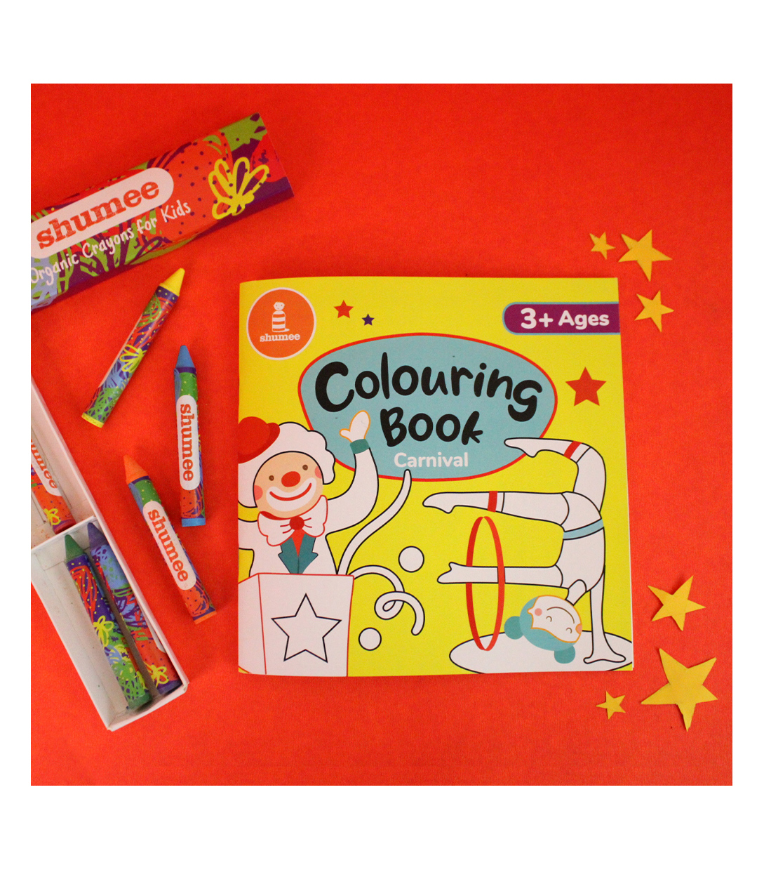 Shumee Carnival Coloring book and Organic Crayon Kit (3+ years)- Multicolor- 1 coloring book and 6 crayons.-image-48