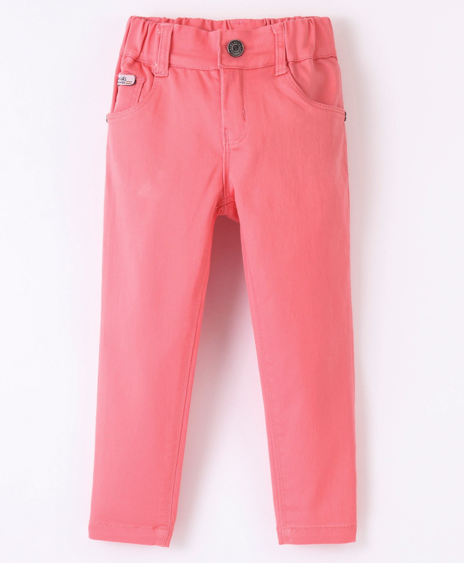 Olio Kids Cotton Full Length Trouser Solid Color - Dark Pink-image-34