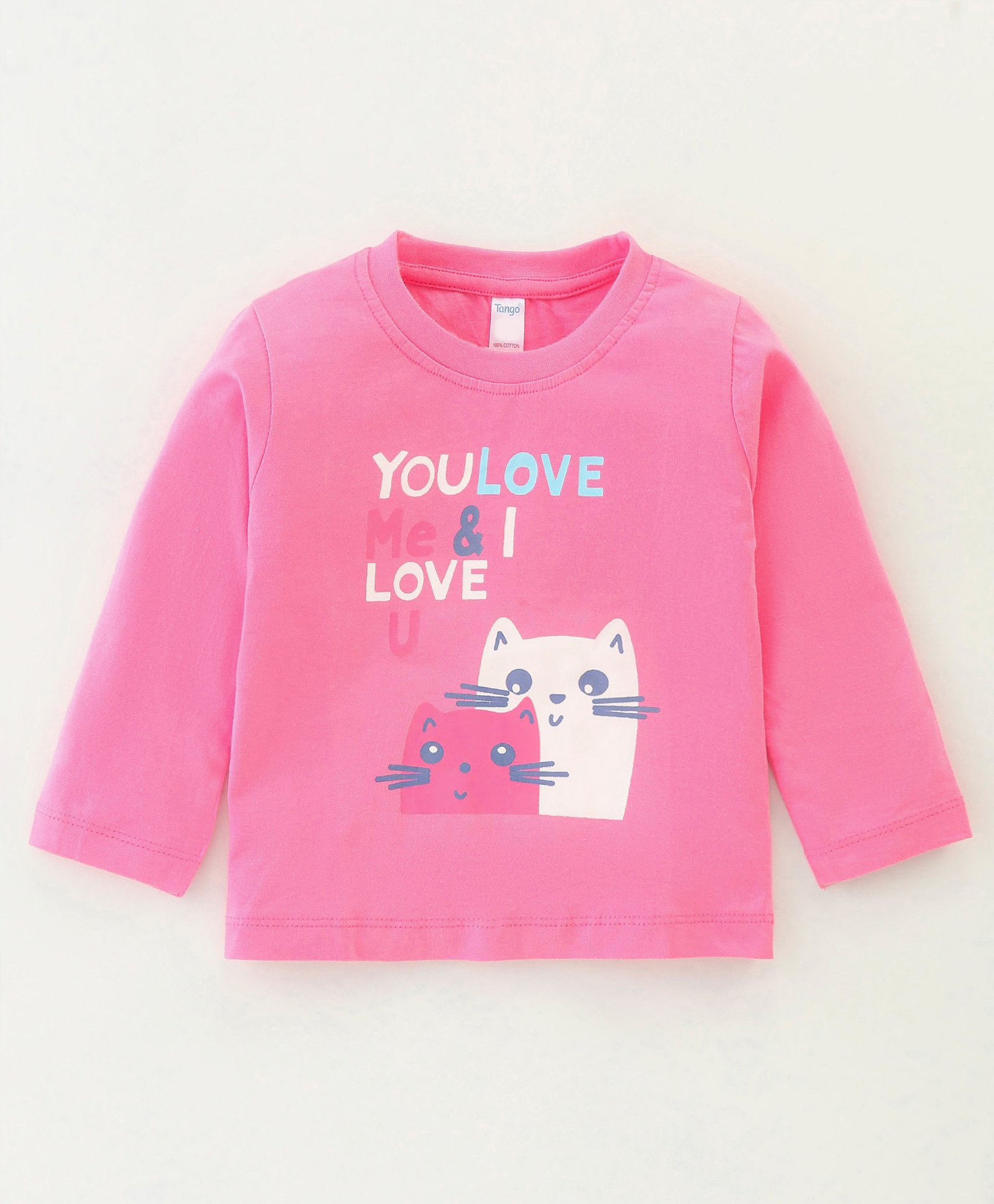 Tango Single Jersey Full Sleeves T-Shirt Kitty Print - Pink-image-20