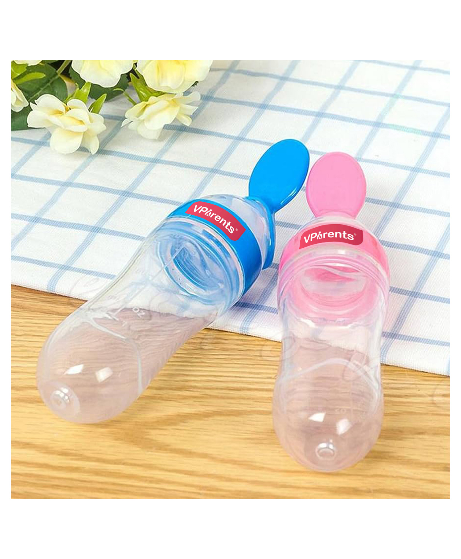 Vparents food Feeding Spoon with Squeezy food Grade Silicone Feeder bottle For Infant Baby - 90ml-picture-19