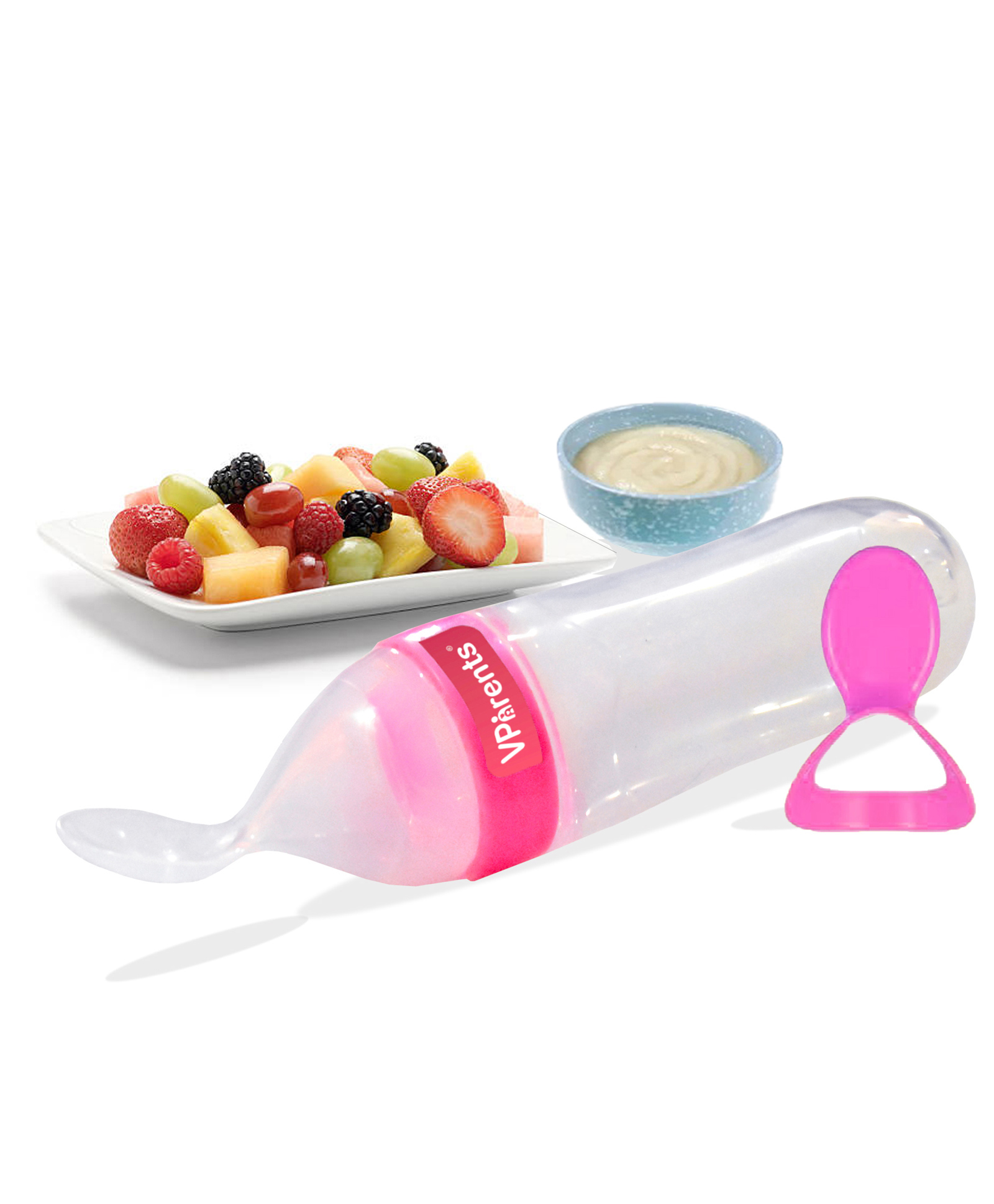 VParents Food Feeding Spoon with Squeezy food Grade Silicone Feeder Bottle Pack of 2 - 90 ml-picture-19
