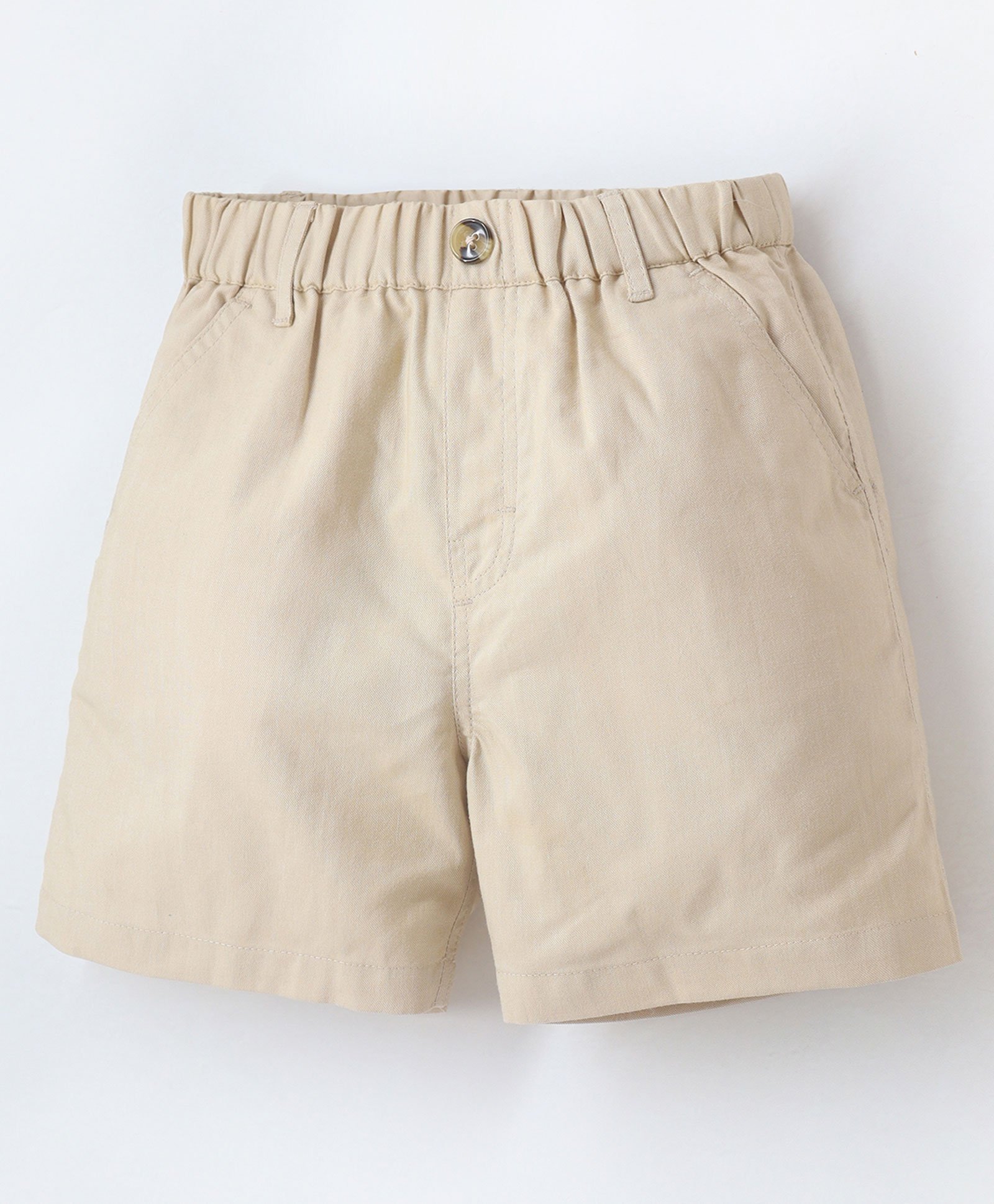 Cherry Crumble By Nitt Hyman Solid Shorts With Side Pockets - Beige-picture-13