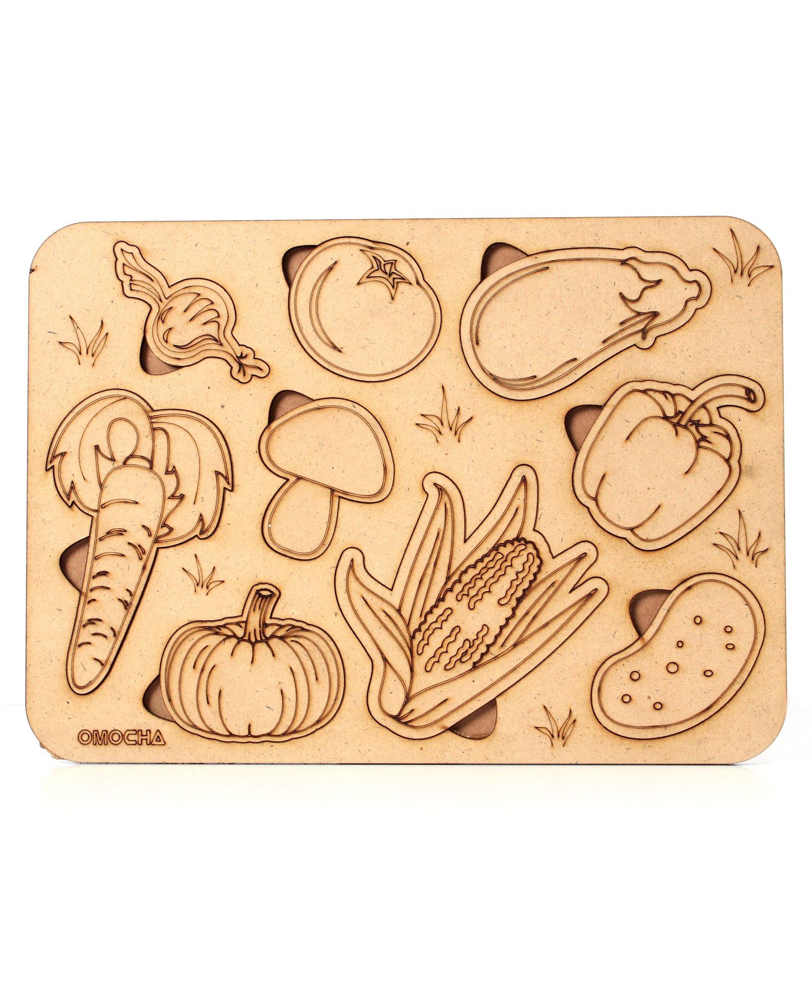 Omocha Peg and Paints Vegetable Board Puzzle - 9 Pieces-image-41