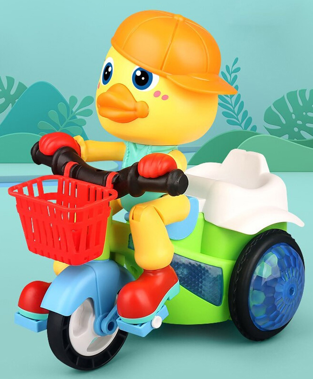 VELLIQUE Stunt Cool Duck Theme Motorcycle Bike Toy With Light Effects (Color May Vary)-image-39