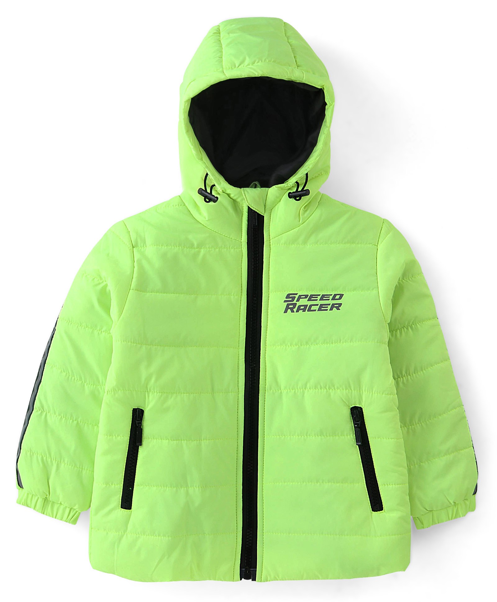Babyhug Full Sleeves Hooded Jacket With Text Print - Green-picture-15