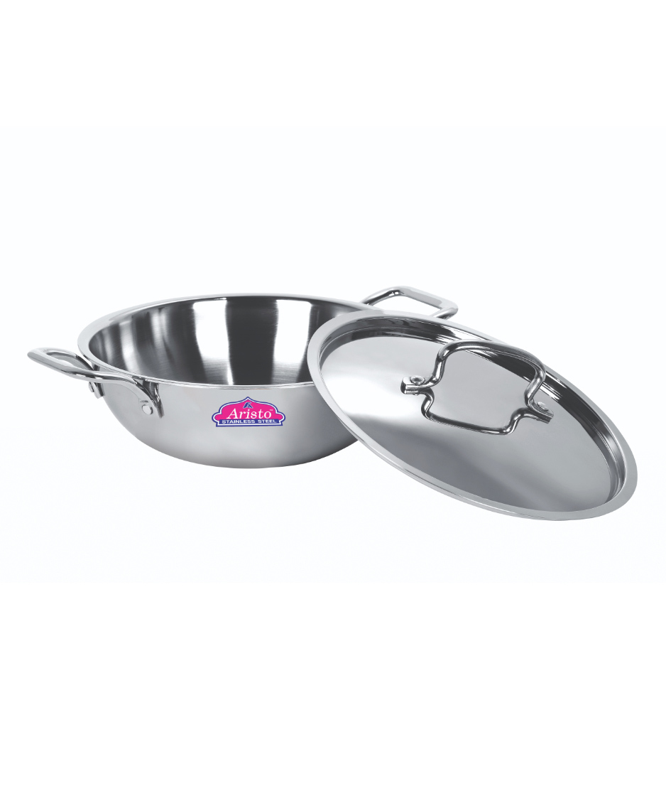 Aristo Triply Induction Friendly Kadhai Kadai With Stainless Steel Lid, 18.5 cm Silver - 1200 ML-image-27