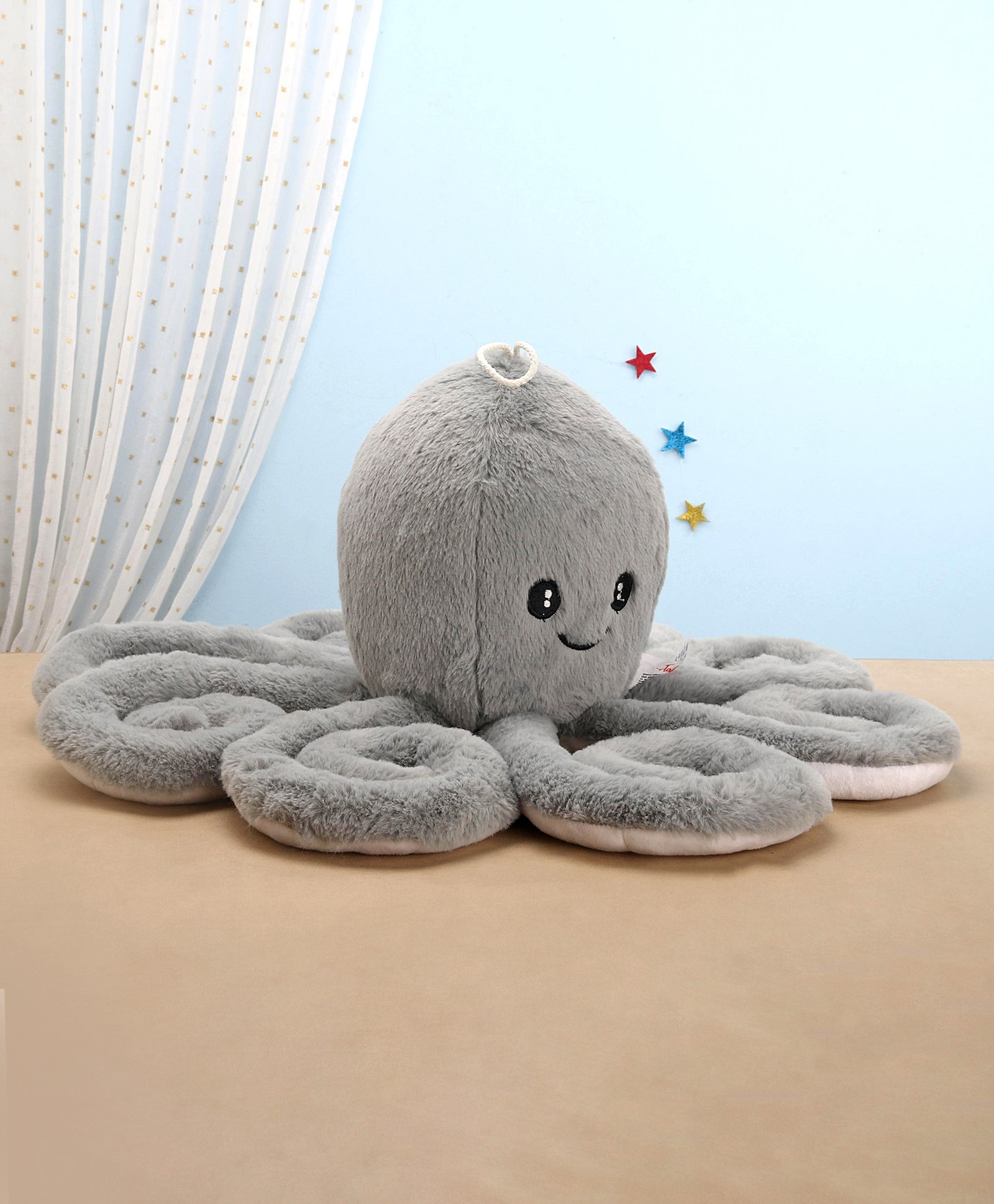 Toytales Octopus  Soft Toy Grey - Length 60 cm-image-3