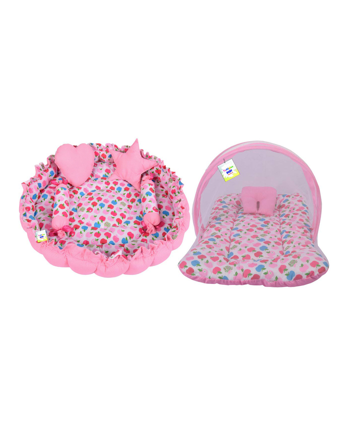 Toddylon Baby Gadda Set with Mosquito Net - Pink-picture-37