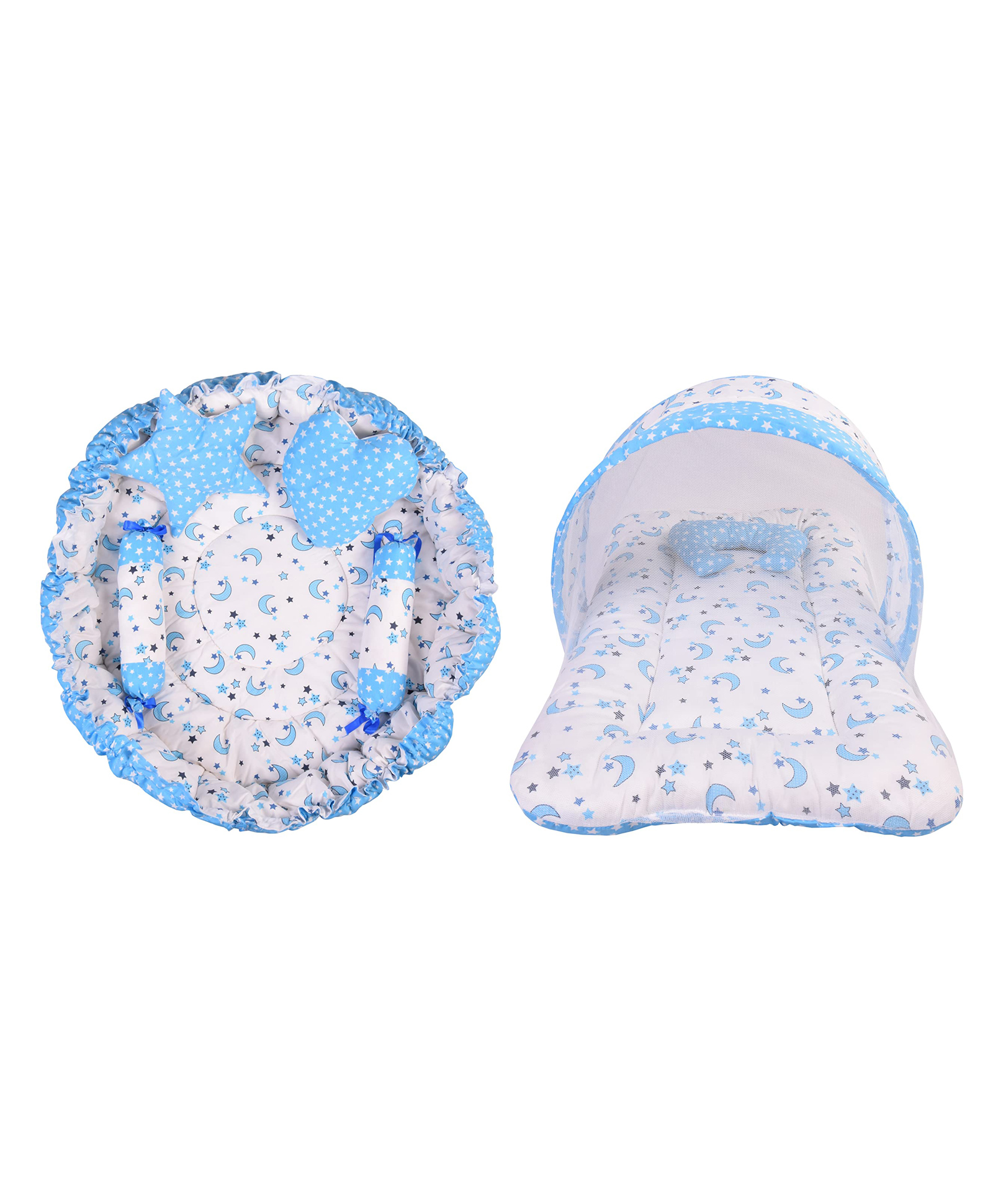 Toddylon Baby Gadda Set with Mosquito Net Bedding Set - Blue-picture-8