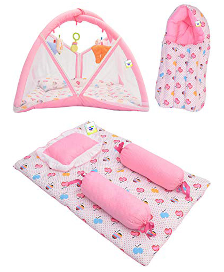Toddylon New Born Baby Sleeping Essential Bedding Set - Pink-image-47