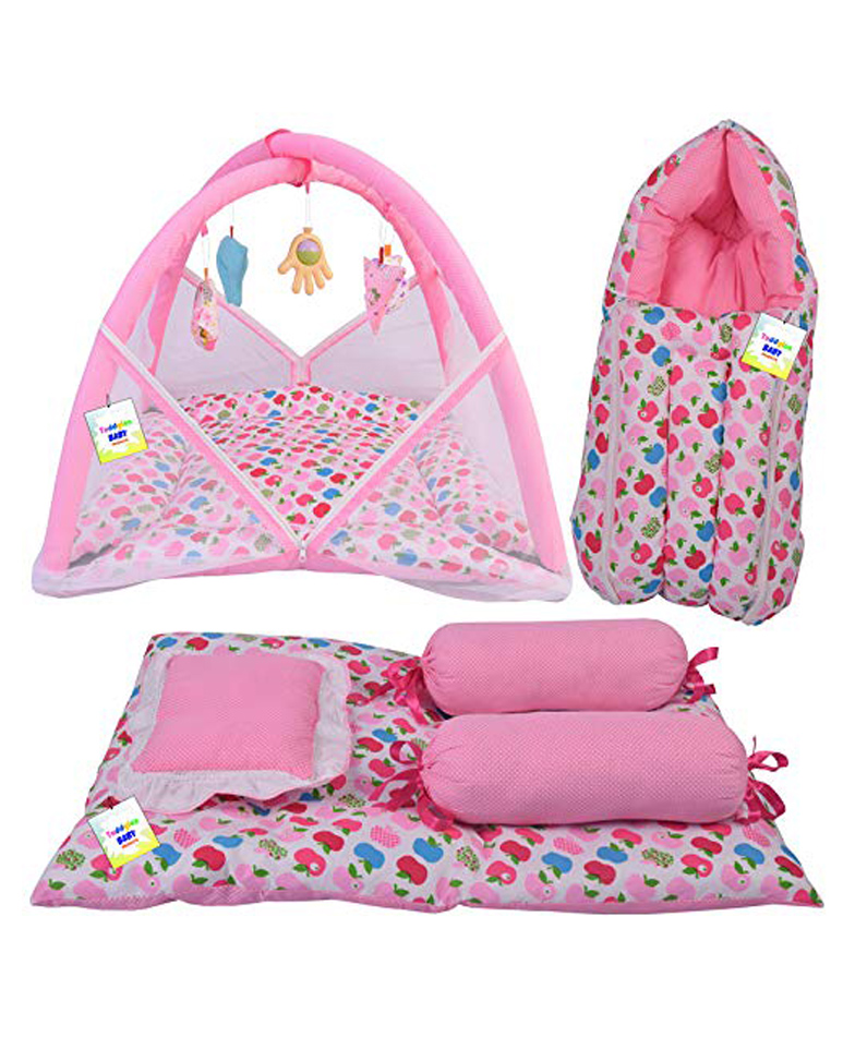 Toddylon New Born Baby Sleeping Essential Bedding Set - Pink-picture-39