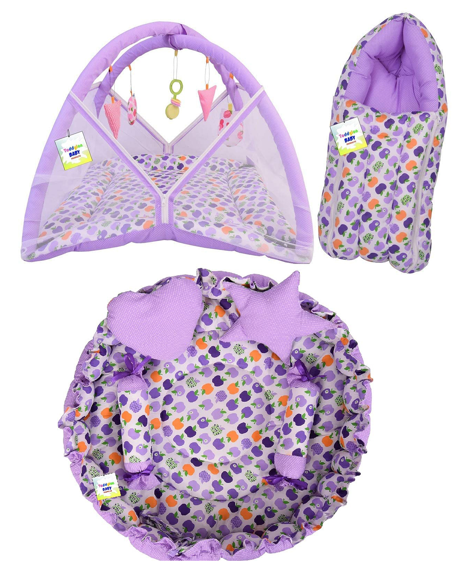 Toddylon New Born Baby Bedding Combo Set - Purple-picture-48