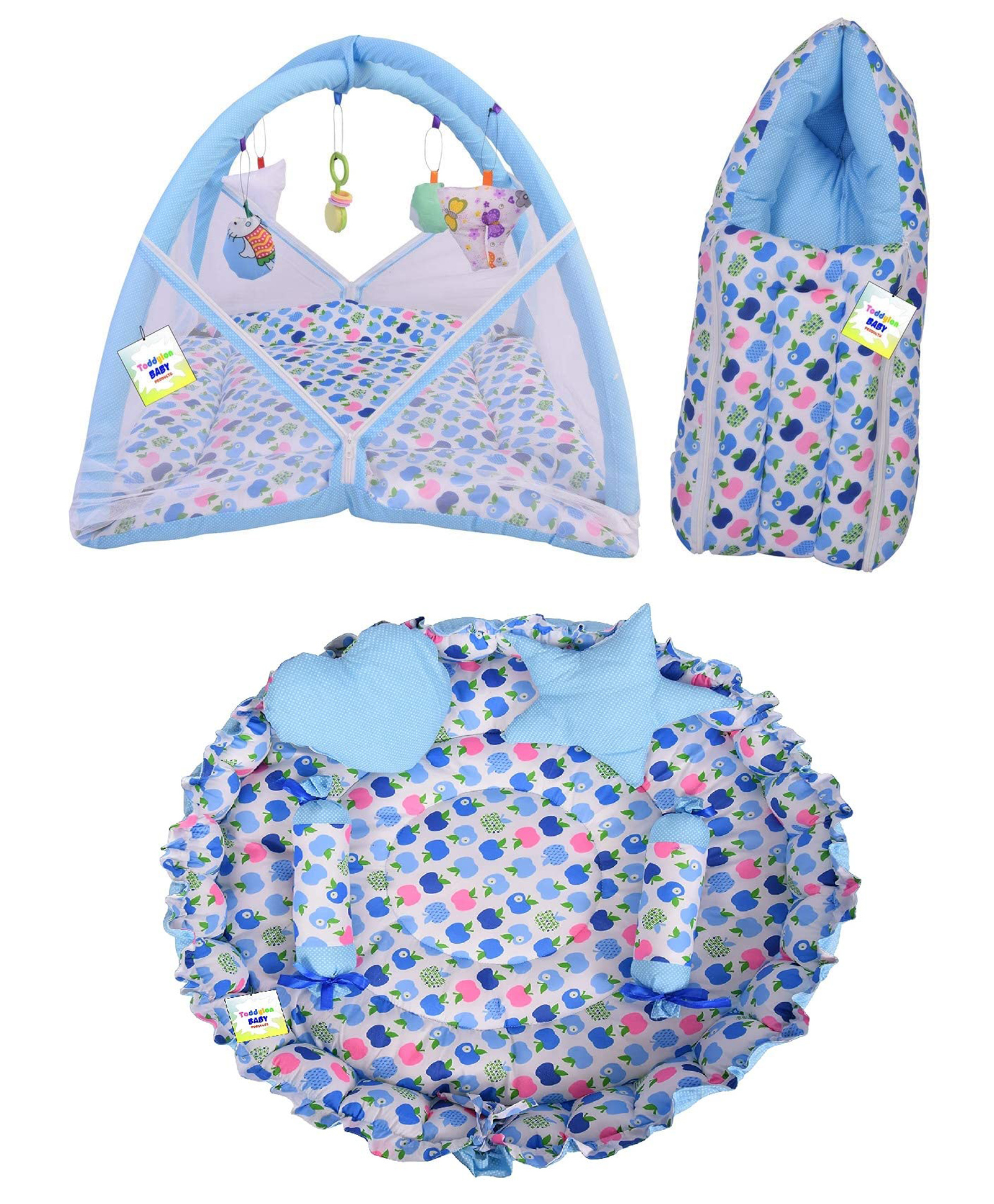 Toddylon New Born Baby Bedding Combo Set - Blue-picture-40