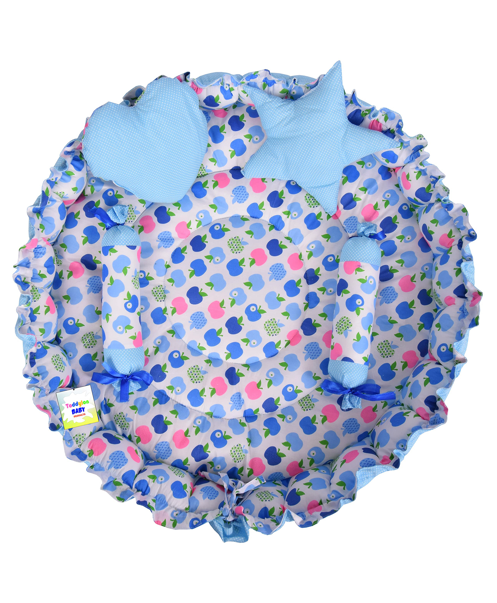 Toddylon Infant Born Baby Reversible Nest Bedding Set Sleeping Bed - Blue-picture-28