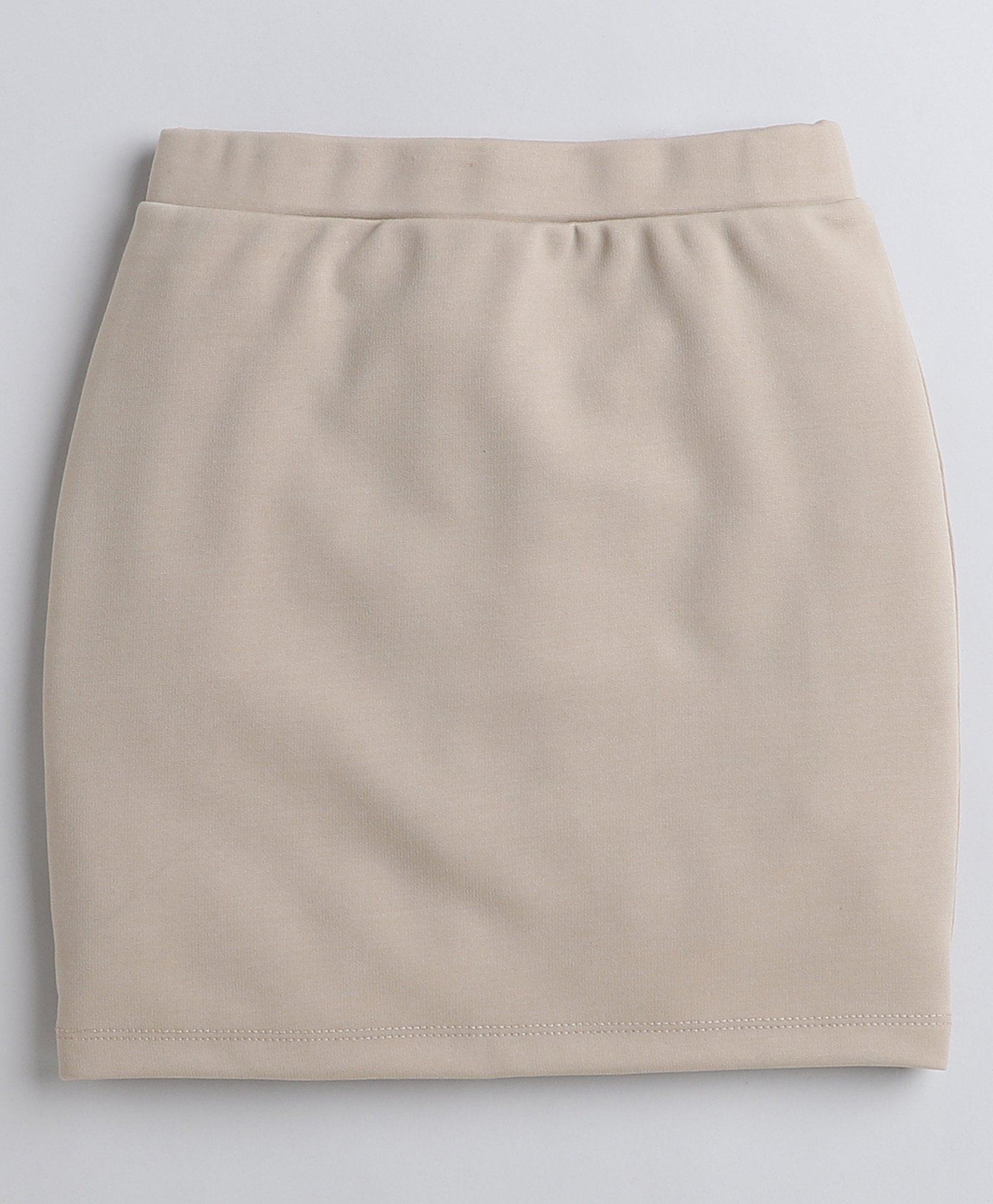 Aww Hunnie Pencil Skirt With Back Slit - Cream-picture-7