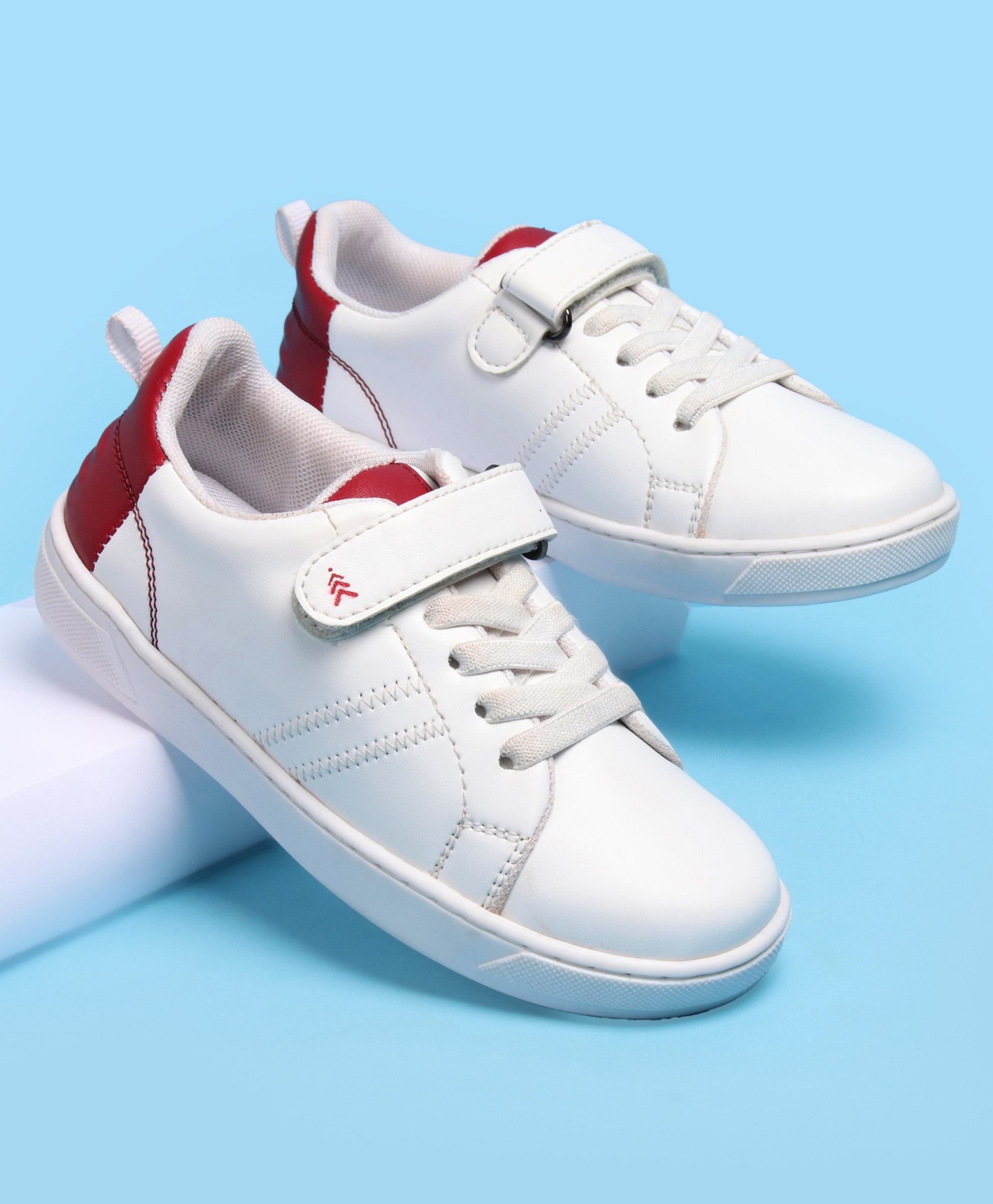 Pine Kids Velcro and Lace Closure Casual Shoes - White-picture-27