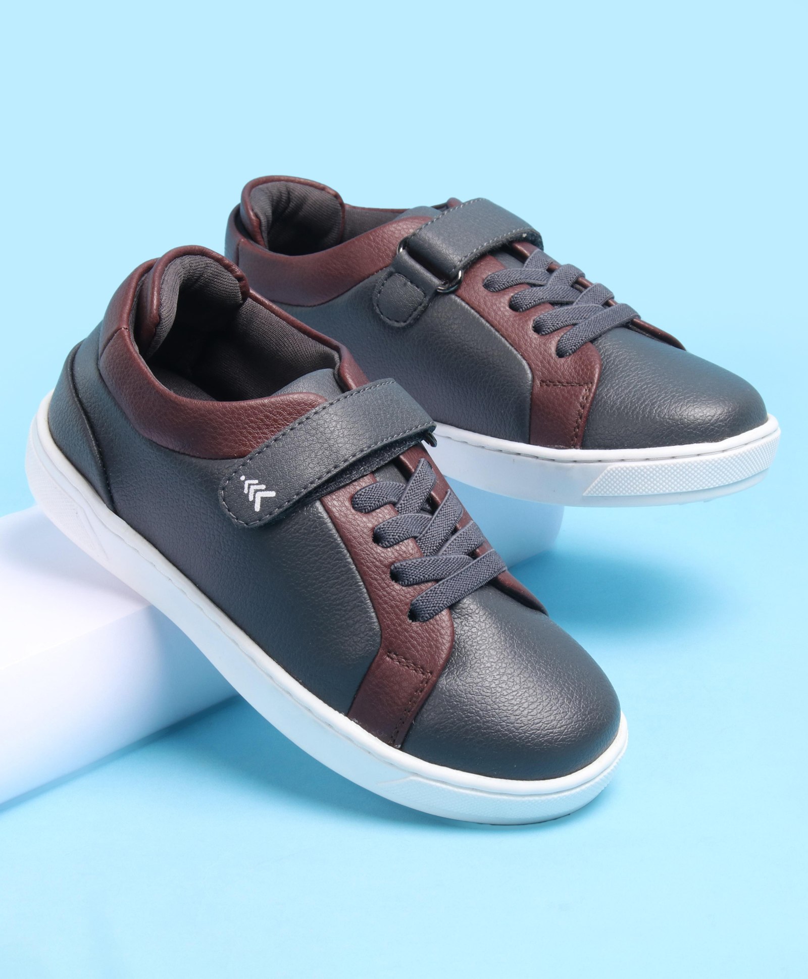 Pine Kids Velcro and Lace Closure Casual Shoes - Dark Grey-picture-28