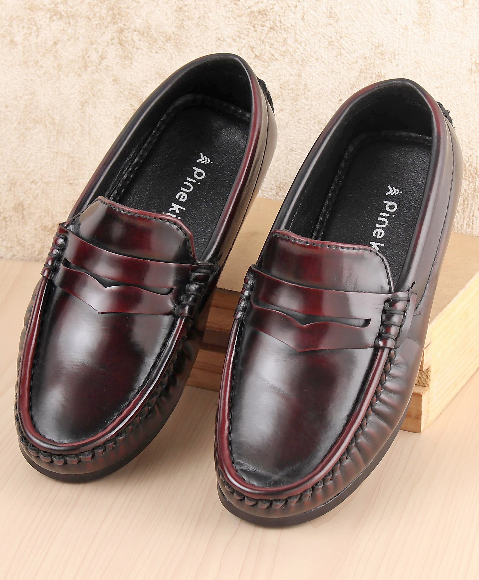 Pine Kids Slip on Formal Wear Shoes - Maroon-image-46