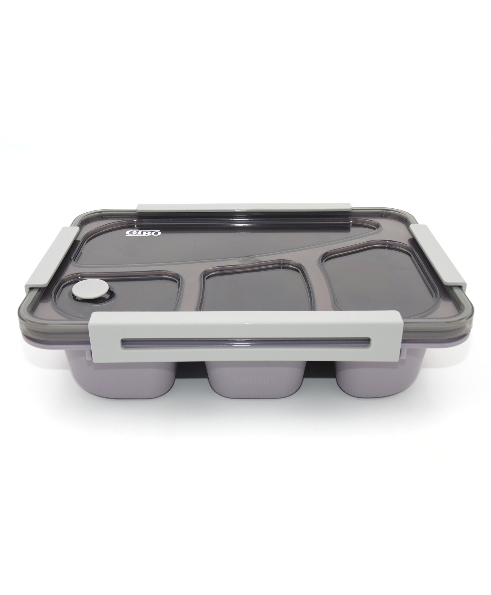 SANJARY 4 Compartment Plastic Lunch Box - Grey-image-36