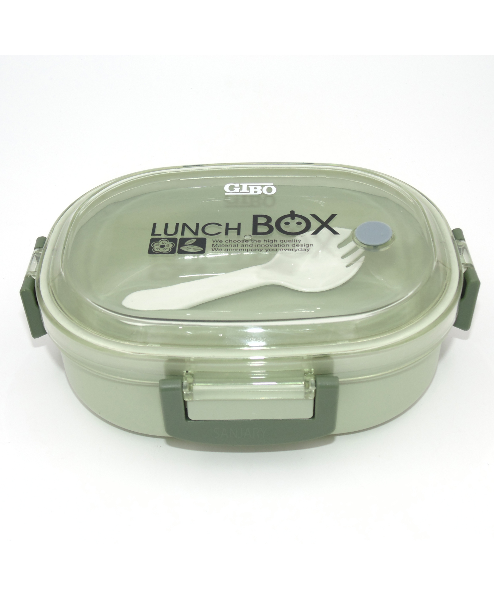SANJARY Lunch Box with Spoon & Fork - Green-picture-0