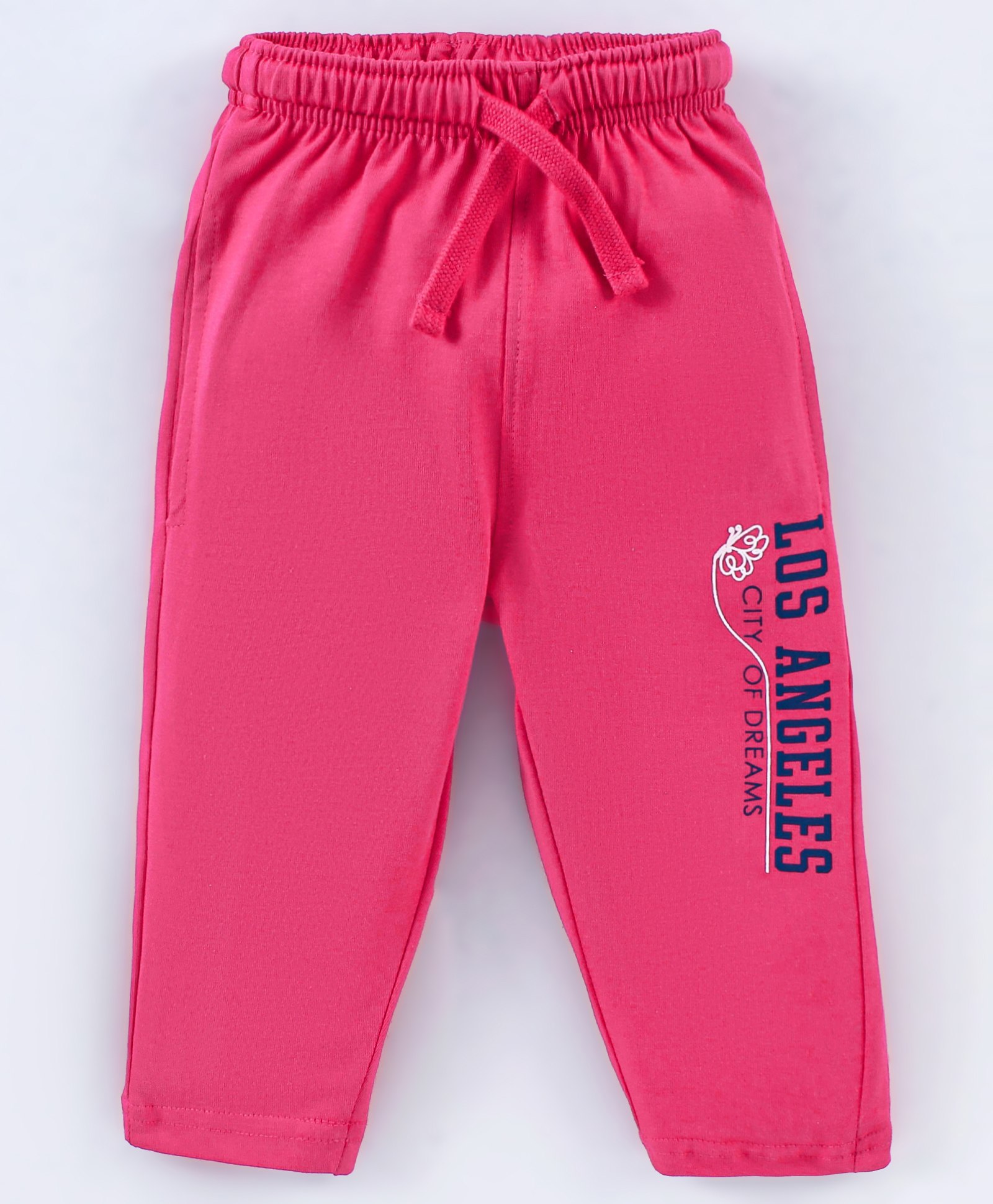 Doreme Single Jersey Cotton Knit Full Length Lounge Pant Text Print - Pink-picture-20