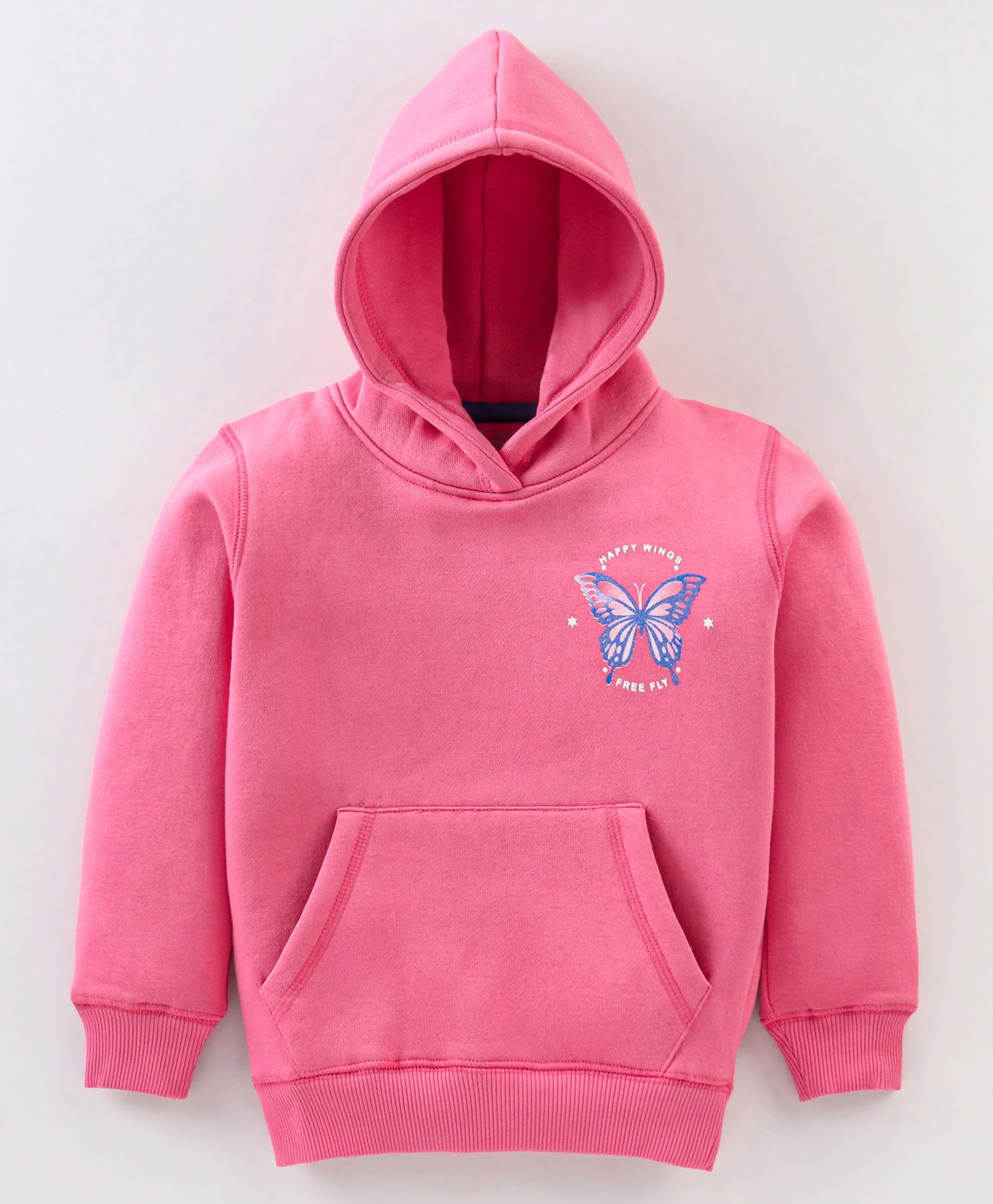 Doreme Fleece Full Sleeves Hooded Sweat Jacket Text Print- Pink-image-34