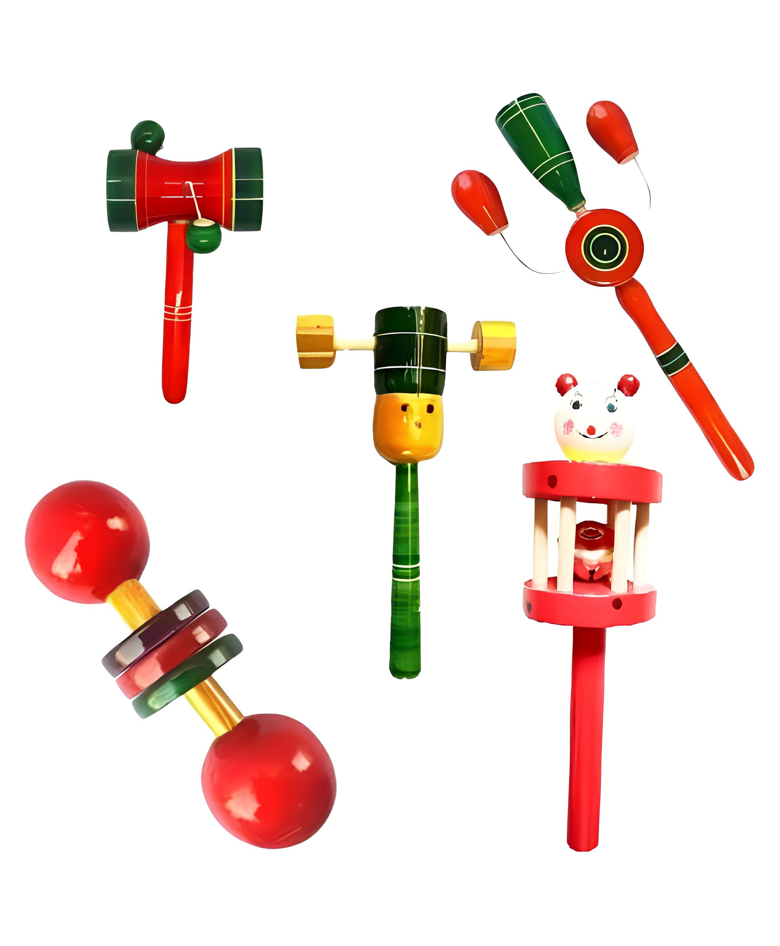 Smartcraft Toys Wooden Rattles Toys for Baby/New-Born Infant Kids - Set of 5 pcs - Multicolor - Discover Sounds, Develops Sensory Skills-image-17