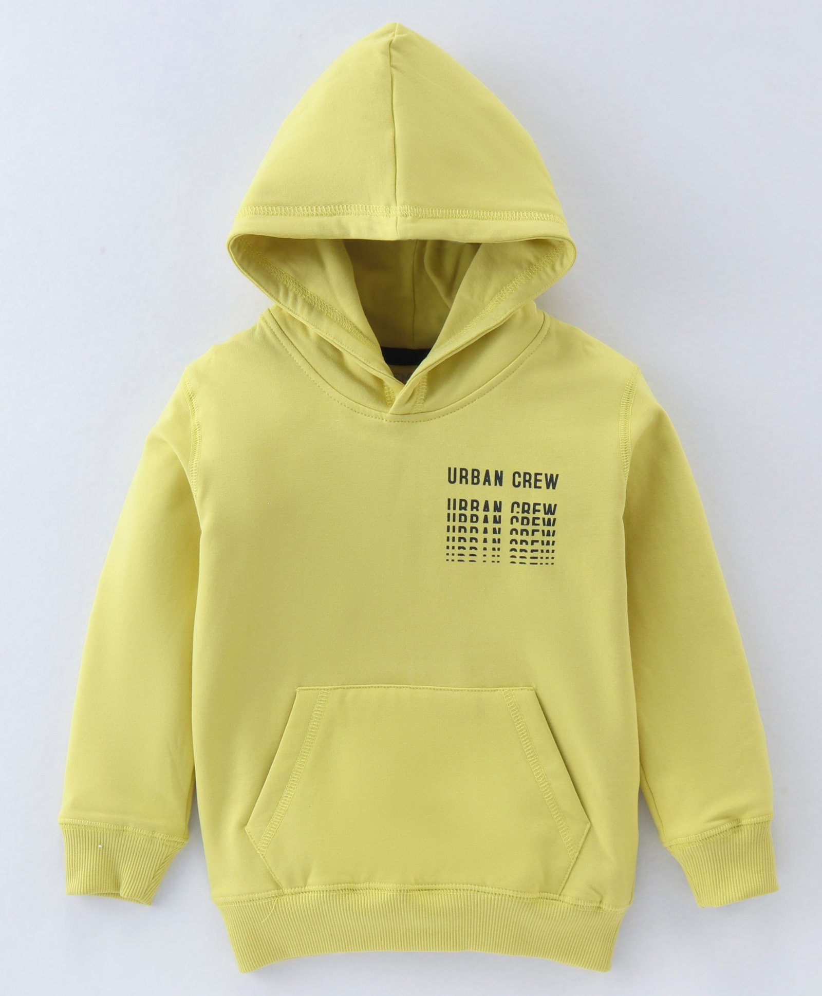 Doreme Cotton Fleece Knit Full Sleeves Hoodie Text Print - Green-image-20