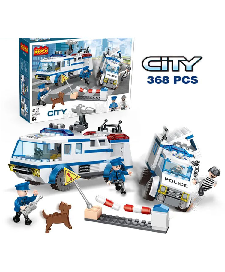 NEGOCIO 368 PCS DIY Educational City Series Police Car Combination Bricks building blocks Enlighten Toys  - 368 Pieces-image-37