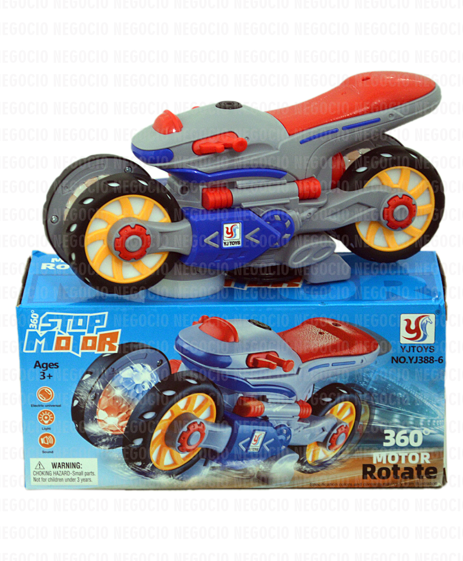 NEGOCIO 360 Degree Rotating Motorcycle Bike with Flashing Lights and Sound - Multicolor-image-39
