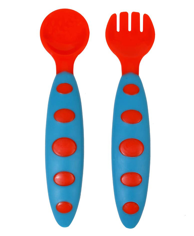 BOXOT IMPEX Ultra Soft Baby Spoon Set for Baby Feeding Non Toxic BPA Free Baby Training Feeding Spoon & Fork Set Easy Grip Handle  (Color may vary)-image-26