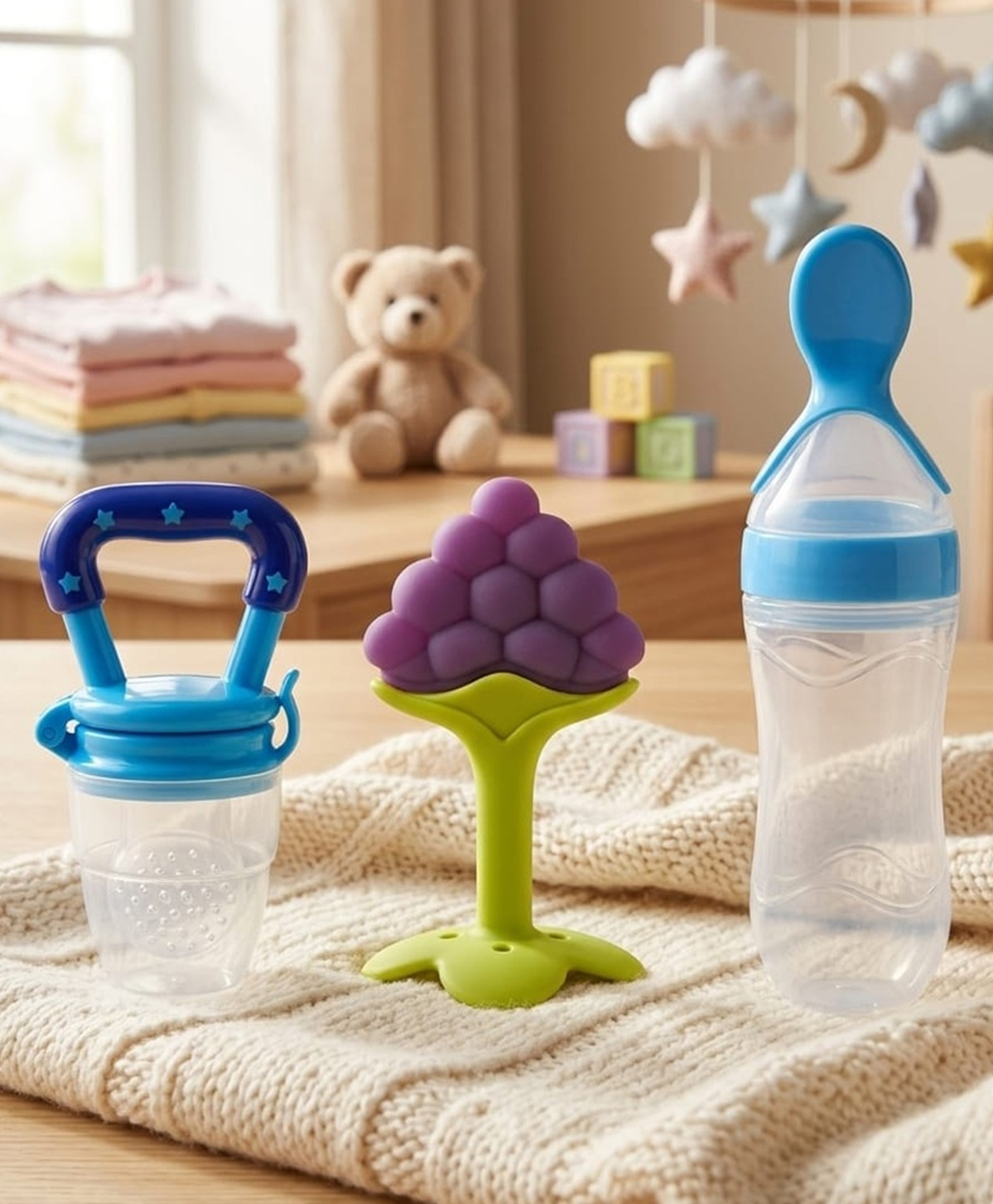 Boxot Impex Baby Cerelac Rice Paste Milk Cereal Bottle Food Feeder & Baby Fruit Nibbler & Silicone Teether (color may vary)-image-39