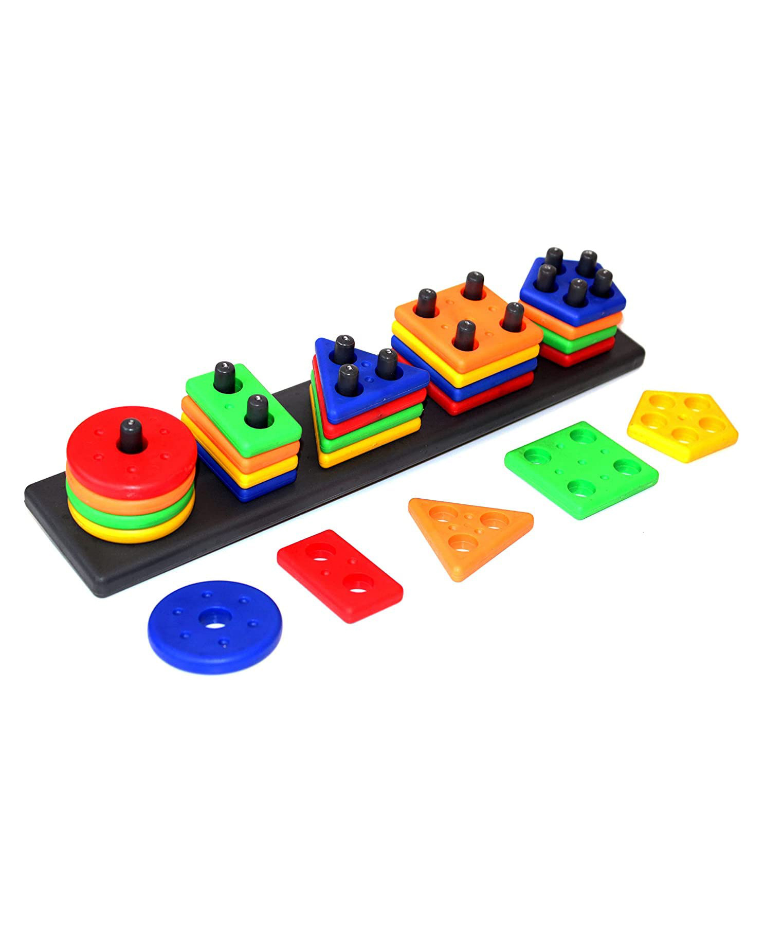 ADKD Geometric Shapes BPA Free Plastic Blocks - Multicolour-image-25