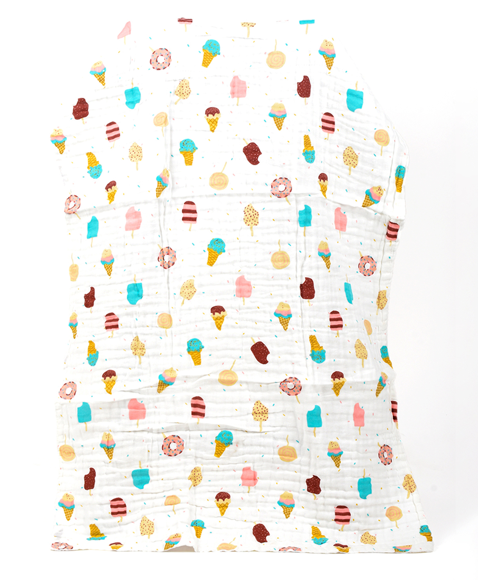 Moms Home Baby Organic Cotton Muslin Bath Towel Printed - Multicolor-image-41