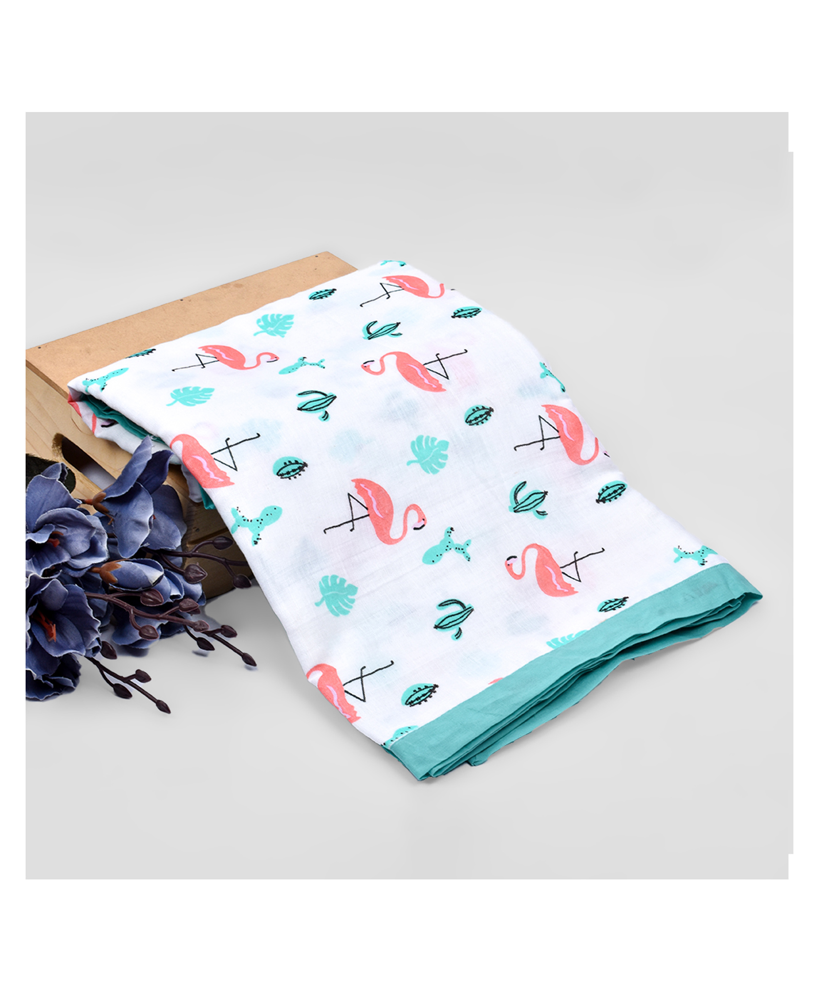 mom's home Moms Home Baby Muslin Dohar Flamingo - Multicolour-picture-16