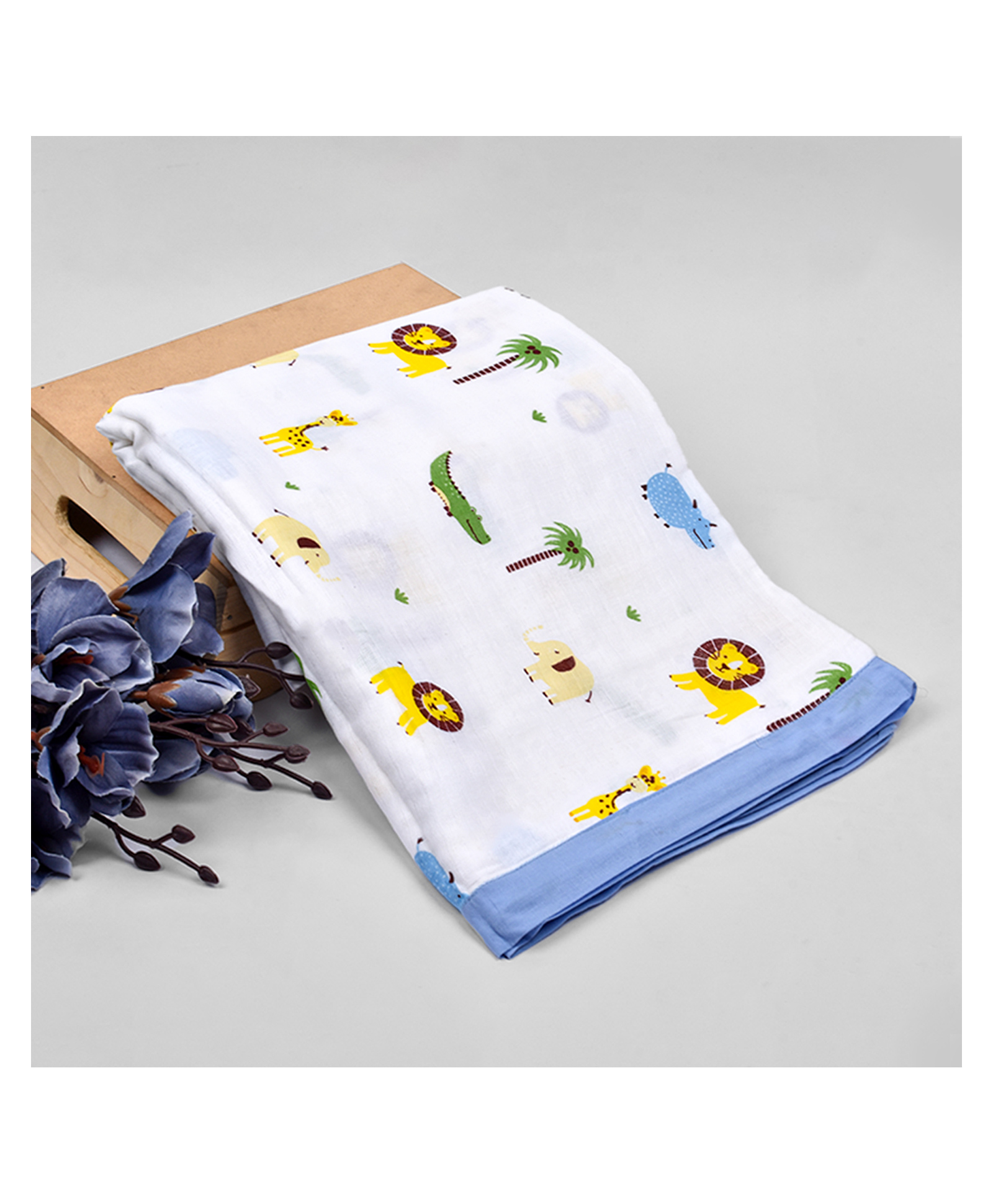 Moms Home Baby Muslin Dohar Lion Jungle - Multicolour-image-12