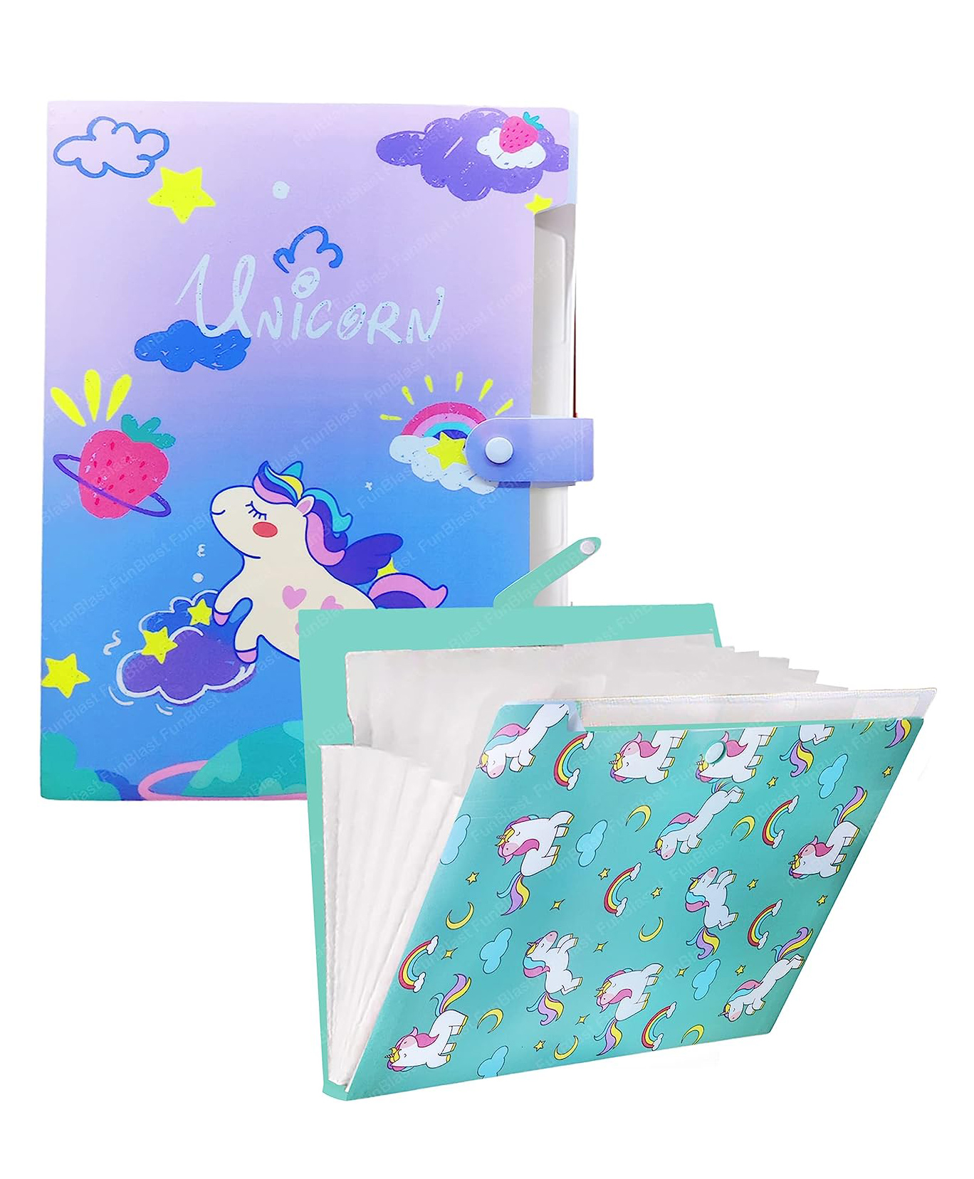 FunBlast Unicorn File Folder with Button Lock Pack of 2 (Color May Vary)-image-34